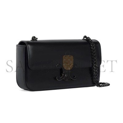 CELINE TRIOMPHE SO BLACK SHINY CALFSKIN CHAIN SHOULDER BAG 197993EQJ.38NN (20.5*10.5*4cm) CELINE TRIOMPHE SO BLACK SHINY CALFSKIN CHAIN SHOULDER BAG 197993EQJ.38NN (20.5*10.5*4cm)